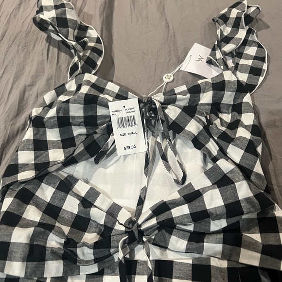 NWT! WAYF Verona Cutout Gingham Dress SMALL - Picture 5 of 5